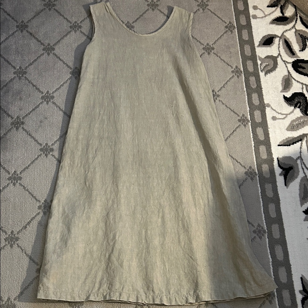 Allen Allen Natural  Linen Dress